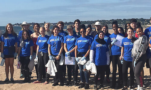Group of volunteers for coastal cleanups