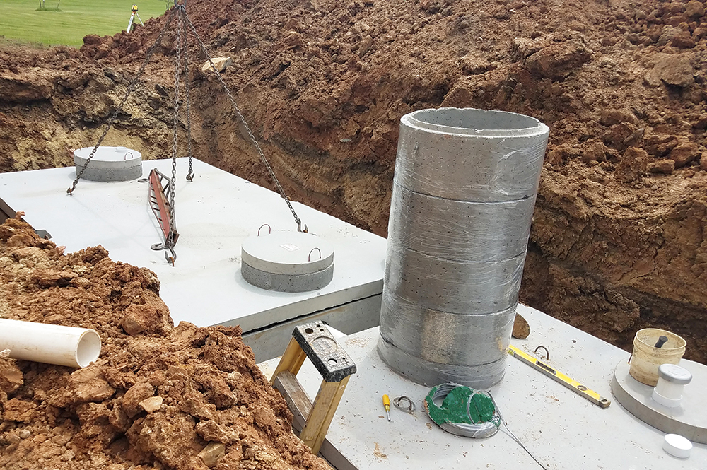 Low pollution septic system being installed