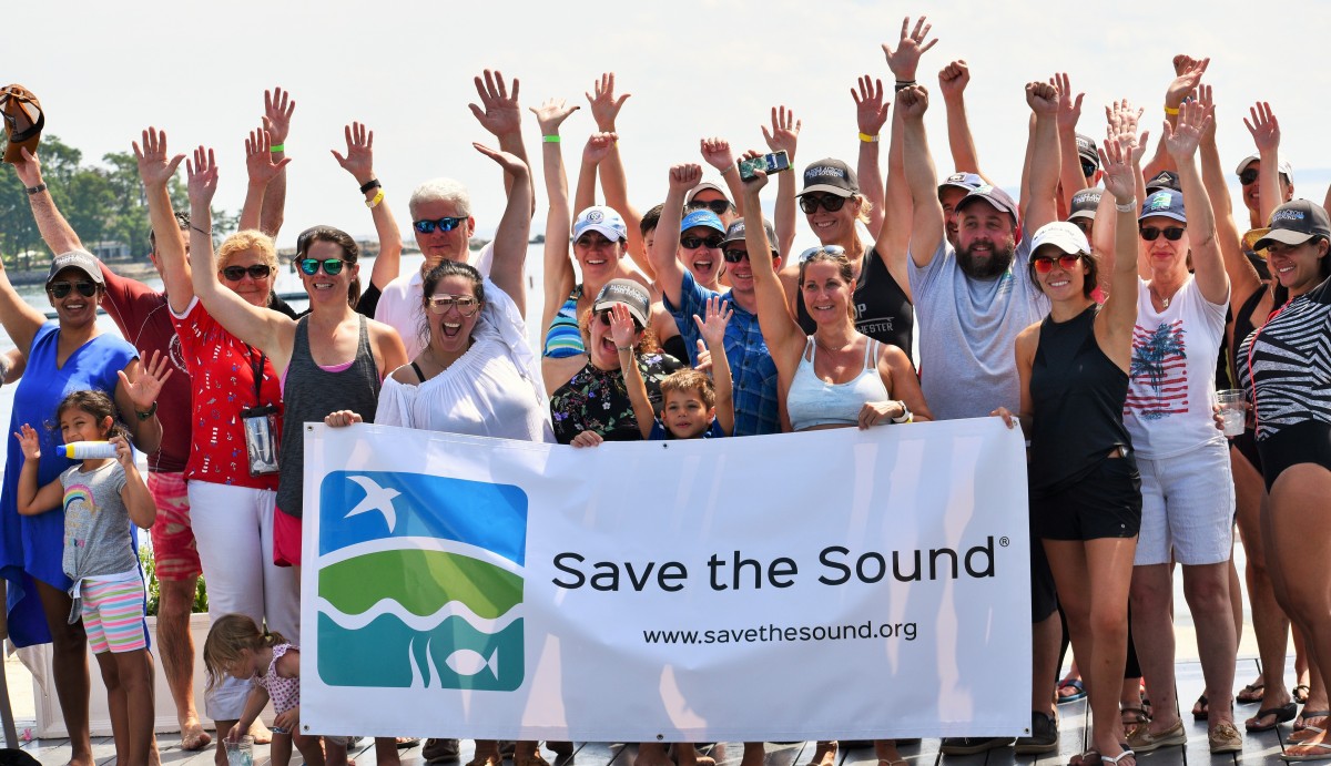 Enthusiastic group of Save the Sound supporters